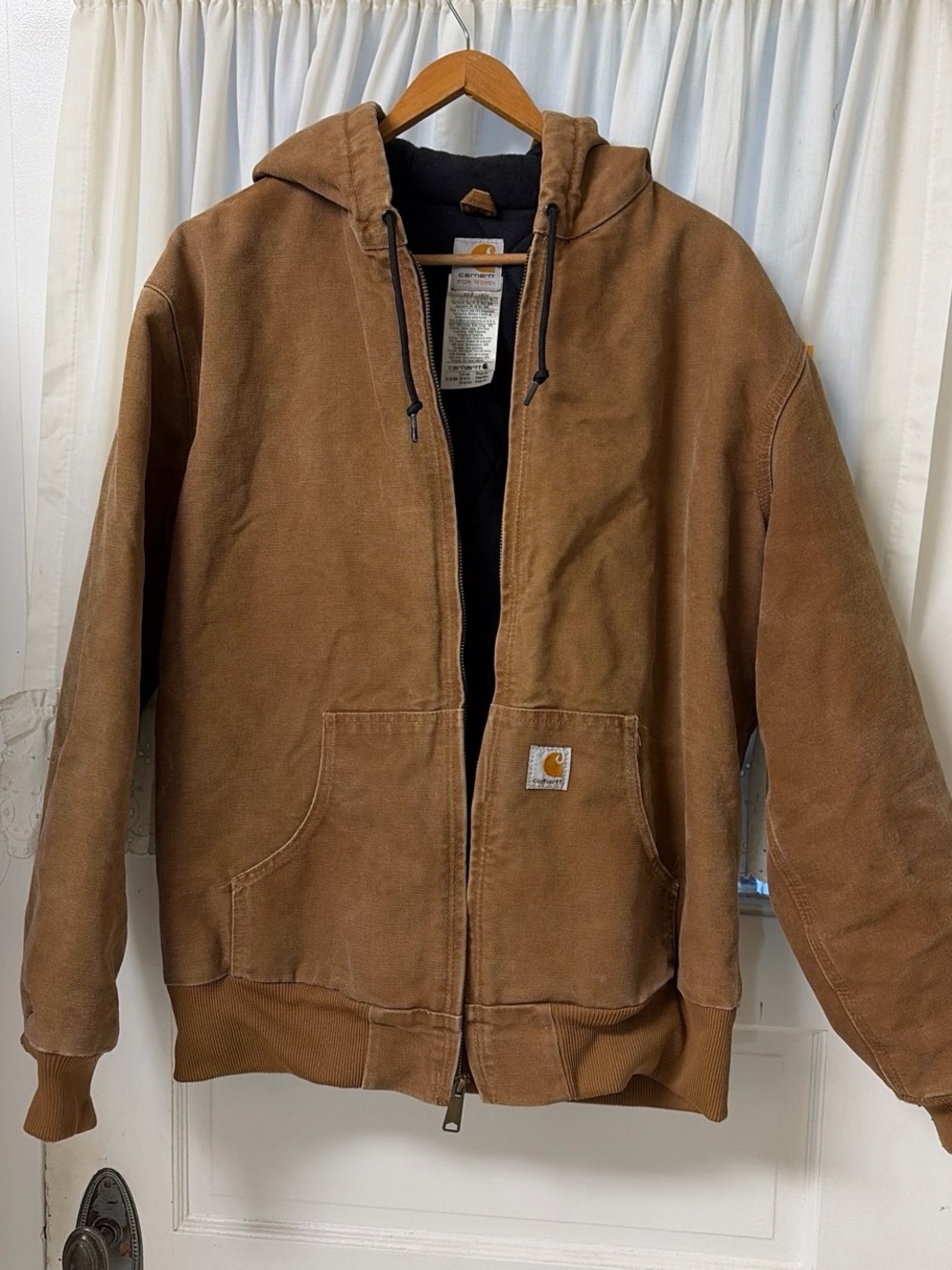 Carhartt Brown Duck Canvas Hooded Zip Jacket